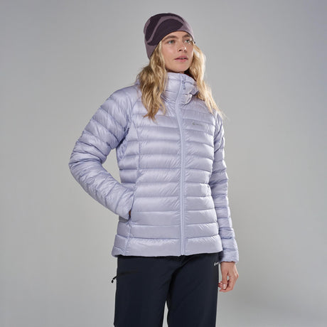 Lilac Haze Montane Women's Anti Freeze Hooded Down Jacket Front FAFZHLIL