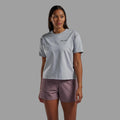Pebble Blue Montane Women's Alhena Mountain 25 Merino Blend T-Shirt Model 3 FAMTSPEB