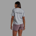 Pebble Blue Montane Women's Alhena Mountain 25 Merino Blend T-Shirt Model 4 FAMTSPEB