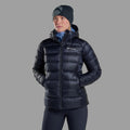 Eclipse Blue Montane Women's Anti-Freeze XT Hooded Down Jacket Model 4 FAXTHECL