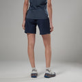 Eclipse Blue Montane Women's Caelum Shorts  Model Back FCAESECL
