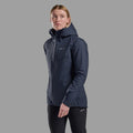 Eclipse Blue Montane Women's Cetus Waterproof Jacket Model Front FCTJAECL