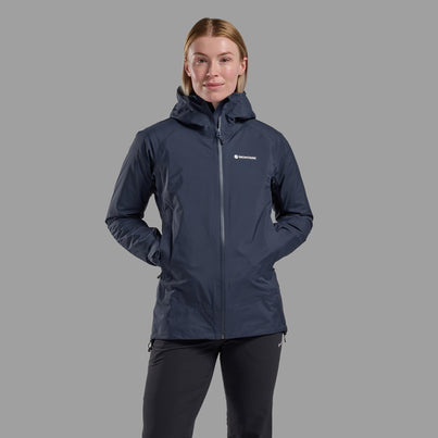 Eclipse Blue Montane Women's Cetus Waterproof Jacket Front FCTJAECL