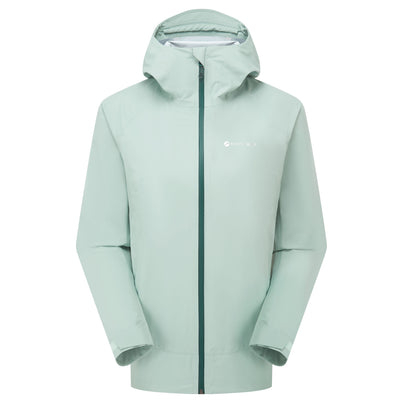 Sea Mist Montane Women's Cetus Waterproof Jacket Front FCTJASEA