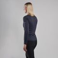 Eclipse Blue Montane Women's Dart Long Sleeve T-Shirt Model Back FDLSTECL