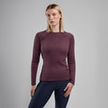 Mulberry Montane Women's Dart Long Sleeve T-Shirt Model Front FDLSTMUL