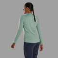 Sea Mist Montane Women's Dart Long Sleeve T-Shirt Model Back FDLSTSEA