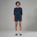 Eclipse Blue Montane Women's Dart Nano Long Sleeve T-Shirt Regular Fit Model 2 FDNLRECL