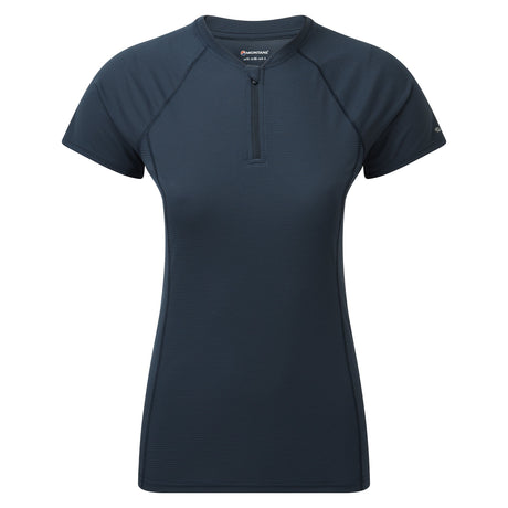 Eclipse Blue Montane Women's Dart Nano Zip T-Shirt Front FDNZTECL