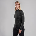 Black Montane Women's Dart Zip Neck T-Shirt Model Front FDRZIBLA