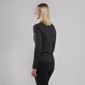 Black Montane Women's Dart Zip Neck T-Shirt Model Back FDRZIBLA