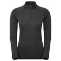 Black Montane Women's Dart Zip Neck T-Shirt Front FDRZIBLA