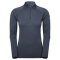 Eclipse Blue Montane Women's Dart Zip Neck T-Shirt Front FDRZIECL