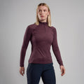 Mulberry Montane Women's Dart Zip Neck T-Shirt Model Front FDRZIMUL