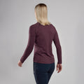 Mulberry Montane Women's Dart Zip Neck T-Shirt Model Back FDRZIMUL
