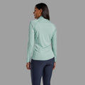 Sea Mist Montane Women's Dart Zip Neck T-Shirt Model Back FDRZISEA
