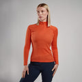 Tigerlily Montane Women's Dart Zip Neck T-Shirt Model Front FDRZITIG