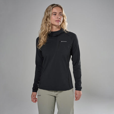 Black Montane Women's Dart XT Thermal Hoodie Front FDTXHBLA