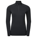 Black Montane Women's Dart XT Thermal Zip Neck T-Shirt Front FDXZNBLA