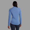 Cornflower Montane Women's Dart XT Thermal Zip Neck T-Shirt Model Back FDXZNCOR