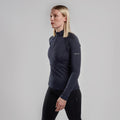 Eclipse Blue Montane Women's Dart XT Thermal Zip Neck T-Shirt Model Front FDXZNECL