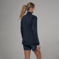 Eclipse Blue Montane Women's Featherlite Windproof Jacket Model Back FFELJECL