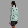 Sea Mist Montane Women's Featherlite Windproof Jacket Model Back FFLJKSEA