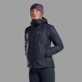 Eclipse Blue Montane Women's Fortes Lite Hooded Insulated Jacket Model 3 FFOLHECL