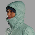 Sea Mist Montane Women's Fortes Lite Hooded Insulated Jacket Model 5 FFOLHSEA