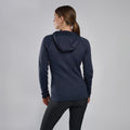 Eclipse Blue Montane Women's Fury Lite Hooded Fleece Jacket Model Back FFULHECL