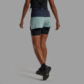 Sea Mist Montane Women's Jetstream 4" Trail Running Shorts Model Back FJSS4SEA
