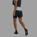 Black Montane Women's Jetstream 6" Trail Running Shorts Model Back FJSS6BLA