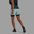 Sea Mist Montane Women's Jetstream 6" Trail Running Shorts Model Back FJSS6SEA