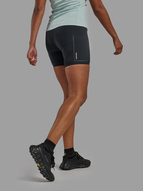 Black Montane Women's Jetstream 4" Trail Running Half Tights Model Back FJST4BLA