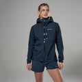 Eclipse Blue Montane Women's Minimus Lite Waterproof Jacket Model Front FMLIJECL