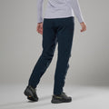Eclipse Blue Montane Women's Mossa Softshell Pants Model Back FMOPRECL