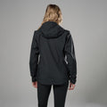 Black Montane Women's Norste Lite Waterproof Jacket Model Back FNLJABLA