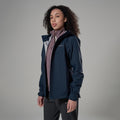 Eclipse Blue Montane Women's Norste XT Waterproof Jacket Model Front FNXTJECL