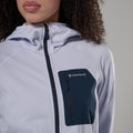 Lilac Haze Montane Women's Protium CP Hooded Fleece Jacket Model 4 FPCPHLIL