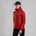 Saffron Red Montane Women's Phase Nano Waterproof Jacket Model Front FPNJASAF