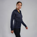 Eclipse Blue Montane Women's Protium Lite Hooded Fleece Jacket Model Front FPOLHECL