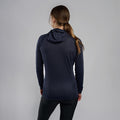 Eclipse Blue Montane Women's Protium Lite Hooded Fleece Jacket Model Back FPOLHECL
