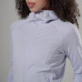 Lilac Haze Montane Women's Protium Lite Hooded Fleece Jacket Model 3 FPOLHLIL