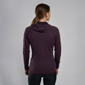 Mulberry Montane Women's Protium Lite Hooded Fleece Jacket Model Back FPOLHMUL