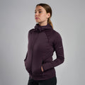 Mulberry Montane Women's Protium Lite Hooded Fleece Jacket Model 3 FPOLHMUL