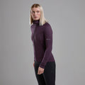 Mulberry Montane Women's Protium Hooded Fleece Jacket Model Front FPRHOMUL