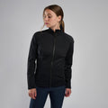Black Montane Women's Protium Fleece Jacket Model Front FPRMJBLA