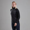 Black Montane Women's Sirocco Lite Insulated Jacket Model Front FSILJBLA