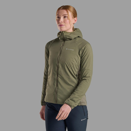 Caper Montane Women's Sirocco Hooded Insulated Jacket Front FSIRHCAP