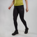Black Montane Women's Slipstream Trail Running Tights Model Front FSTTRBLA